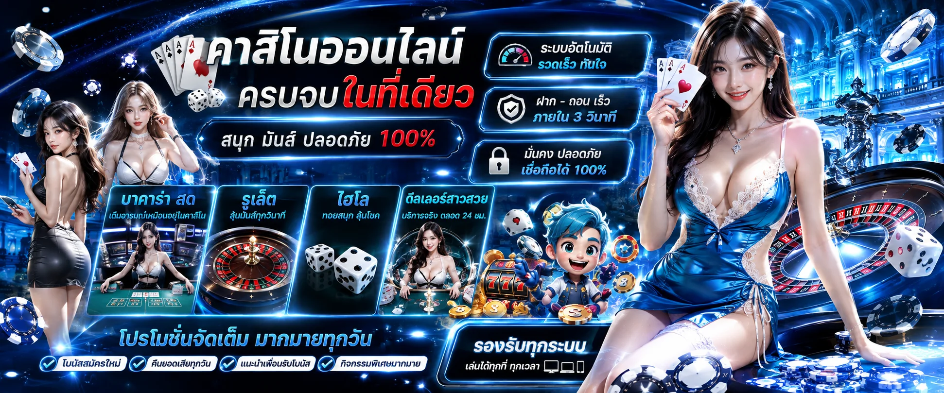คาสิโนออนไลน์ Starbets88 บาคาร่า รูเล็ต เสือมังกร ไฮโล ถ่ายทอดสด